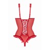 Body wetlook ouvert rouge Mistique - Christine