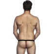 String noir avec poche pour pénis