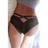 Tanga noir en dentelle fine