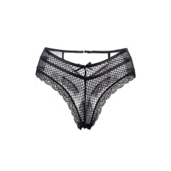 Tanga noir dentelle - Paris Hollywood