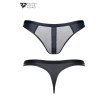 String noir wetlook et mesh - Regnes