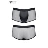 Boxer noir wetlook et mesh - Regnes