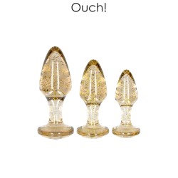 Set 3 plugs pailletés dorés en acrylique - Ouch!