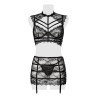 Set érotique jupe à jarretelles et top dentelle - Grey Velvet