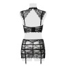 Set érotique jupe à jarretelles et top dentelle - Grey Velvet