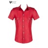 Chemise manches courtes wetlook rouge Carlo - Regnes