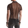 Polo en maille noire transparente - Regnes
