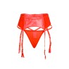 Porte-jarretelles wetlook avec string rouge