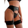 Porte-jarretelles wetlook avec string noir