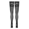 Bas autofixants large jarretière dentelle noir - Cotelli Legwear