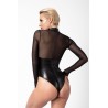 Body Edge zippé avec anneaux F321 wetlook et tulle
