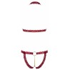 Ensemble string ouvert et seins nus bordeaux - Cottelli Lingerie