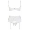 Ensemble lingerie 3 pièces ouvert blanc - Cottelli Lingerie
