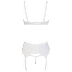 Ensemble lingerie 3 pièces ouvert blanc - Cottelli Lingerie