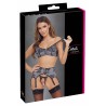 Ensemble coquin ouvert 3 pièces gris - Cottelli Lingerie