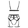 Set lingerie BDSM harnais noir - Cotelli Lingerie