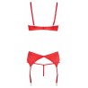 Ensemble lingerie 3 pièces ouvert rouge - Cottelli Lingerie
